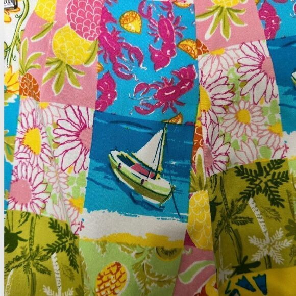 Bon Jour Bon Jour Pink blue, white, yellow Capri Size 10 - Picture 4 of 7